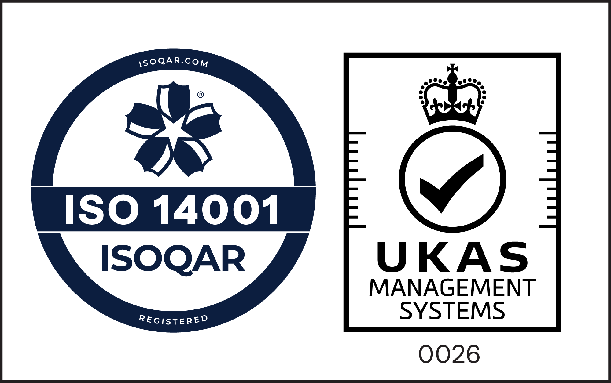 ISOQAR UKAS ISO 14001 joint logo